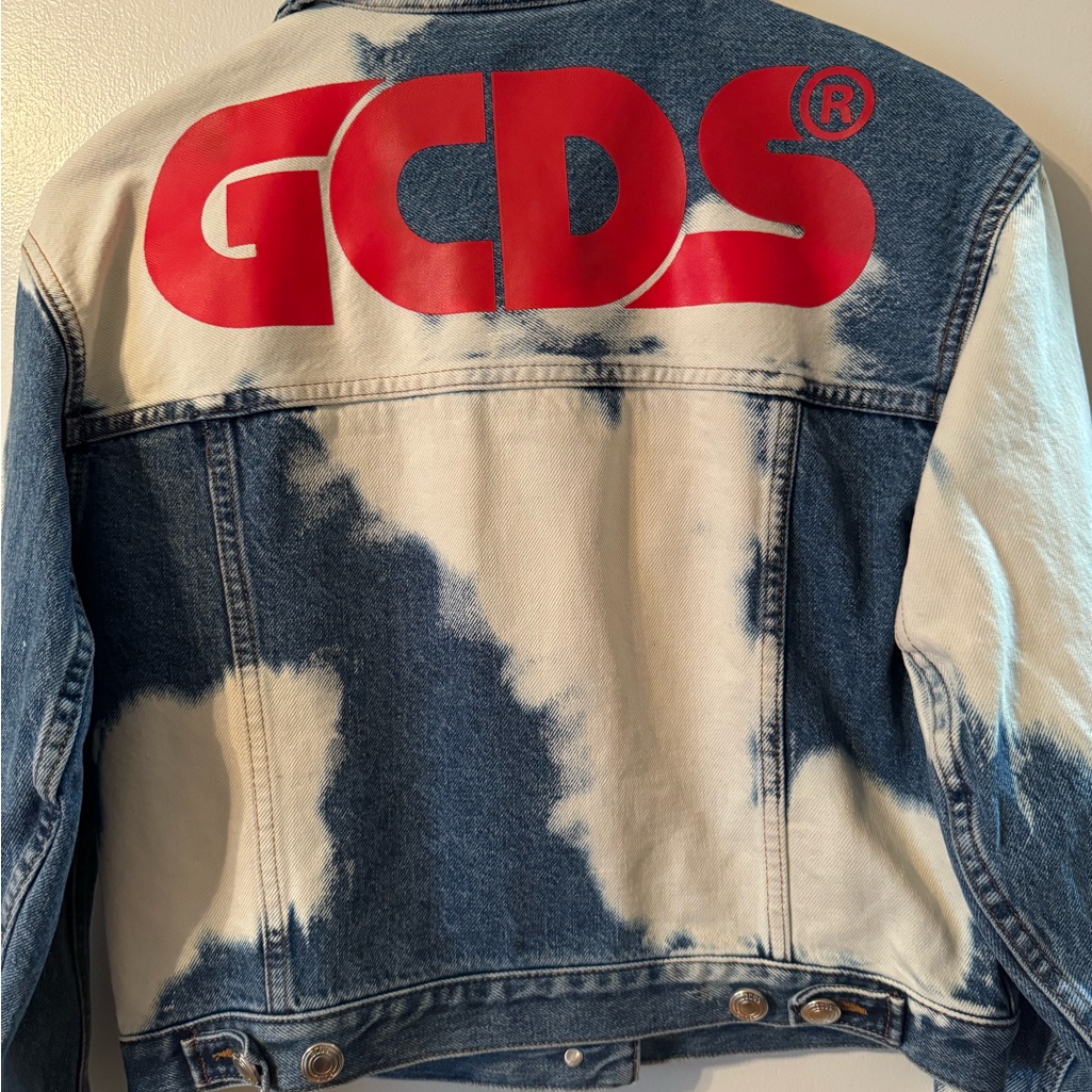 Gcds Denim Jacket With Red Logo